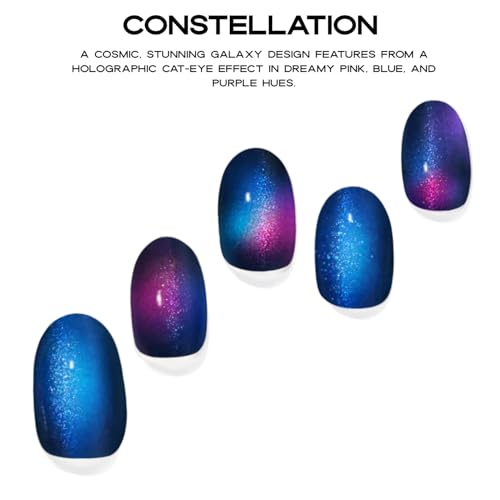 Adora Couture Constellation Semi Cured Gel Nail Strips Kit – 30 Pieces, UV Light Needed