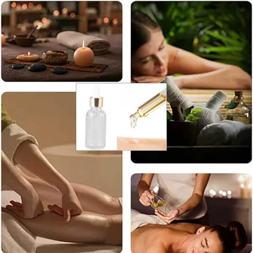 1oz Clear Glass Dropper Bottles - 12-Pack with Gold Caps & Labels