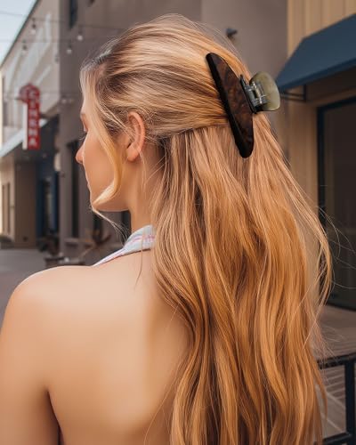 Molans 3PCS Medium Acrylic Hair Claw Clips - Non-Slip Strong Hold