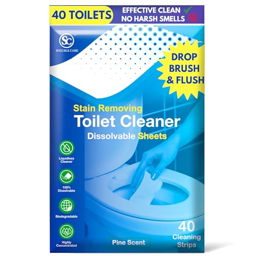 Dissolvable Toilet Bowl Cleaner Sheets - Pine Scent, 40 Sheets