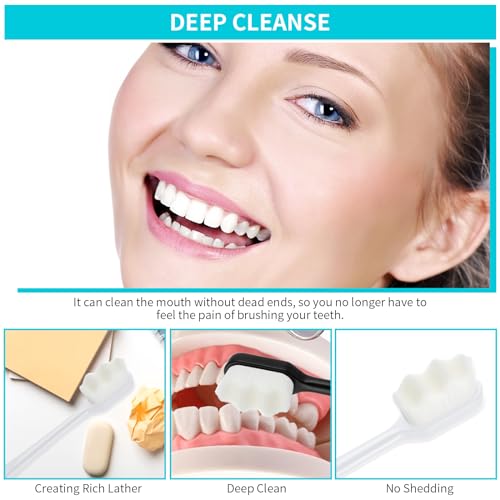 Ouligay Ultra Soft Toothbrush Set - 4 Extra Soft Bristle Toothbrushes for Sensitive Teeth