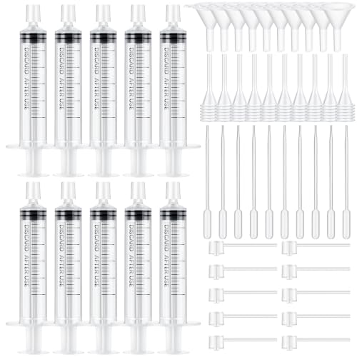 Geiserailie 50 Pcs Perfume Refill Syringe Kit with 10 Funnels & Droppers