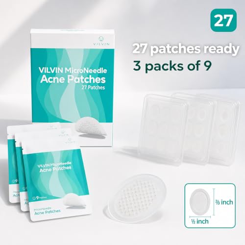VILVIN Microdart Acne Patches - 27 Count Spot Treatment for Blind Blemishes