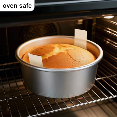 6-Inch Nonstick Aluminum Cake Pans with Parchment Paper - 2PCS