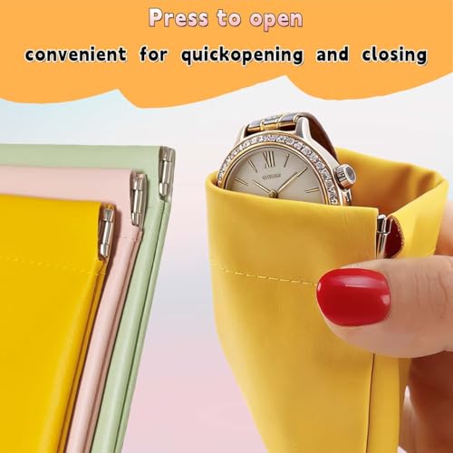 4-Pack Mini Cosmetic Bags for Purse - Waterproof Pink Makeup Pouches