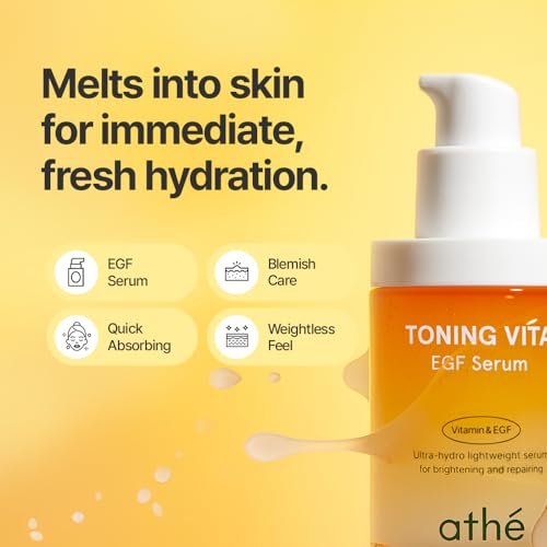 athé Toning Vita EGF Serum with Vitamin C & Peptides for Brightening