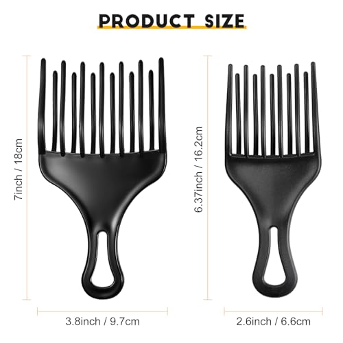 2-Pack Afro Pick Comb for Curly & Afro Hair - Detangling & Volume Styling