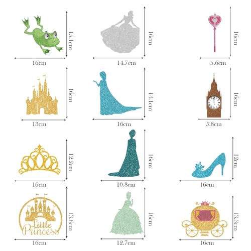 Princess Birthday Party Decorations - 24pcs Hanging Swirls & Cards