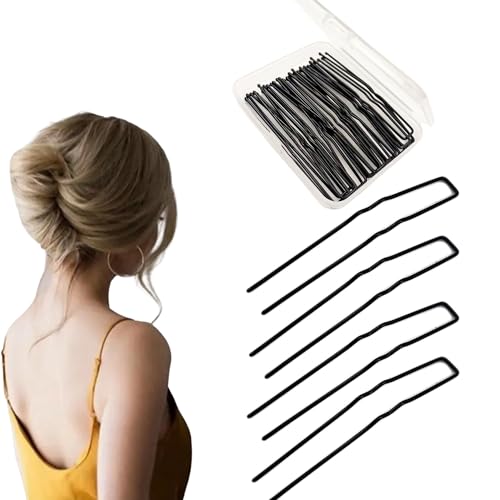 Brown U Shaped Hair Pins - 20PCS French Metal Hairpins for Updos