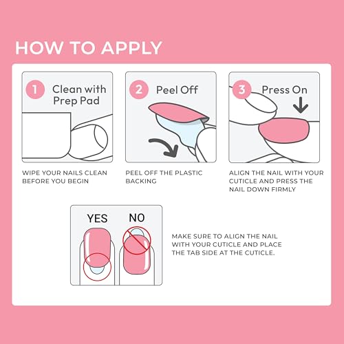 imPRESS No Glue Press On Nails, 'Point Pink', Short Squoval, 33 Piece Set (Pack of 2)