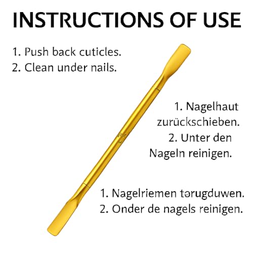 Gold Cuticle Pusher Tool, Double-Ended 14cm for Nail Care