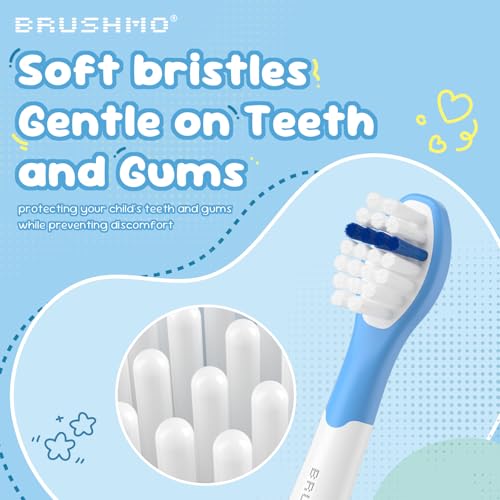 Brushmo Kids Replacement Toothbrush Heads for Philips Sonicare, 8-Pack