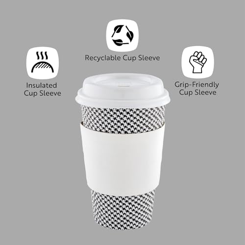 Disposable Coffee Cup Sleeves - 50 Pack, Fits 12-20 oz Cups, Heat-Resistant