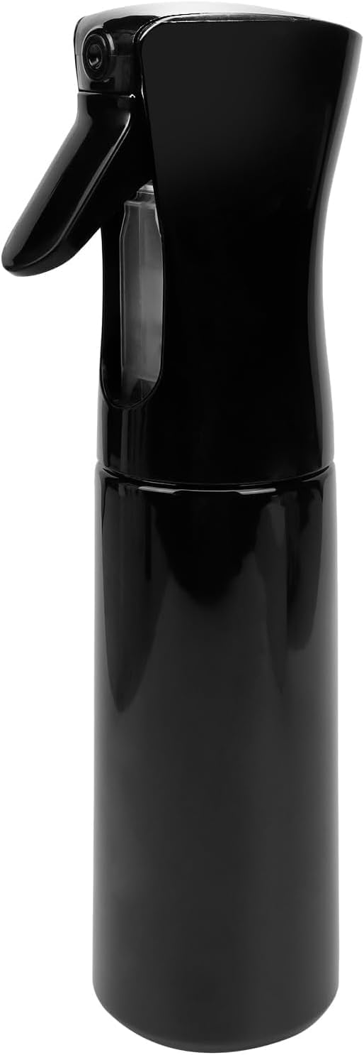 Ultra Fine Spray Bottle for Hair - 10.1oz Mist Sprayer for Hairstyling, Cleaning & Plants - Black
