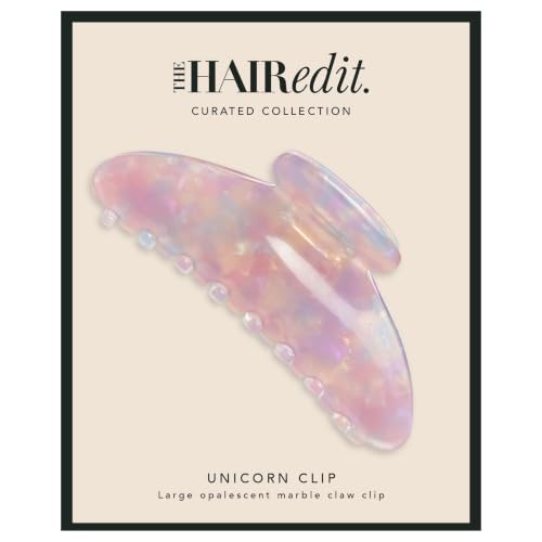 Large Unicorn Claw Clip with Iridescent Marble Pattern - Hair Accessories