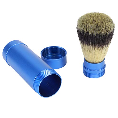 Walfront Men's Travel Shaving Brush with Cream & Soap, Portable Beard Grooming Tool