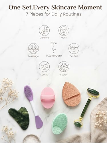 Rena Chris 7-in-1 Gua Sha and Face Roller Spa Set