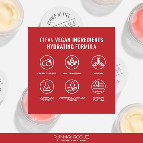 Runway Rogue Plump N’ Fill Lip Treatment - Hydrating Vegan Lip Mask, 3.35oz