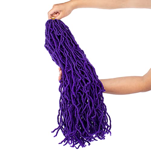 ZRQ 24 Inch Purple New Soft Faux Locs Crochet Braiding Hair - 7 Packs