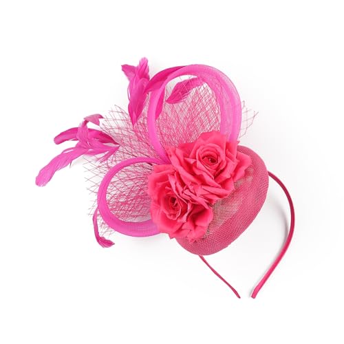 Rosered Fascinator Hat for Women - Elegant Tea Party Hair Clip