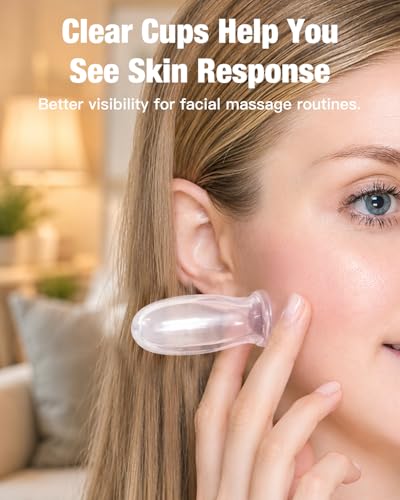 Facial Cupping Set - 4 Silicone Massage Cups for Skin Tightening & Relaxation