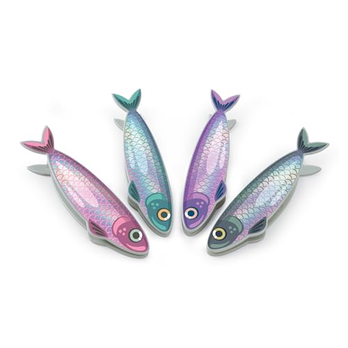 Fish 'N Clips Sardine Bag Clips Set of 4 - Iridescent Kitchen Accessories