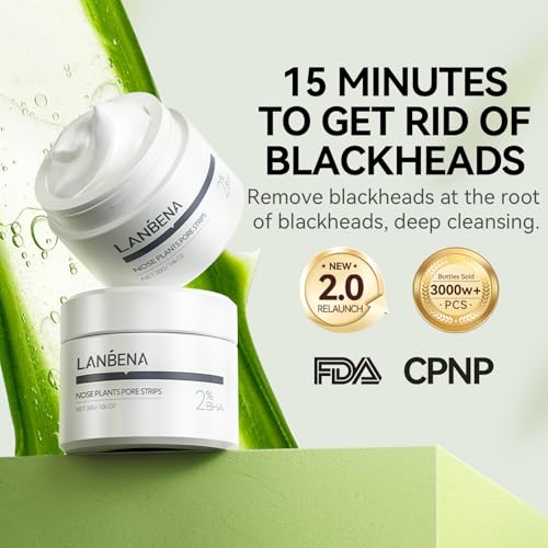 LANBENA 2.0 Blackhead Remover Mask with 60 Strips - Deep Pore Cleansing