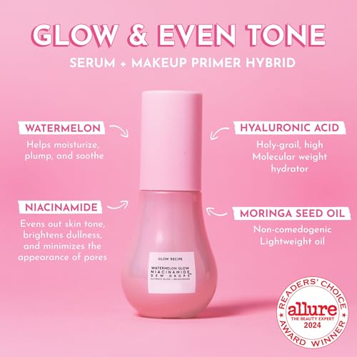Glow Recipe Watermelon Glow Niacinamide Dew Drops Travel 15ml - Korean Skin Care Primer & Serum