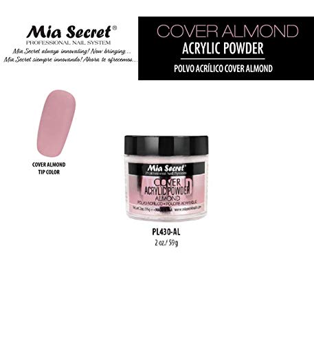 Mia Secret Cover Acrylic Powder - 2oz Almond for Nail Art