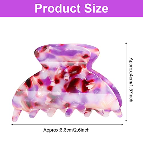 WILLBOND 6 Pcs Medium Hair Claw Clips for Thin Hair Women - Cute Patterns (Variation: Cute Patterns)