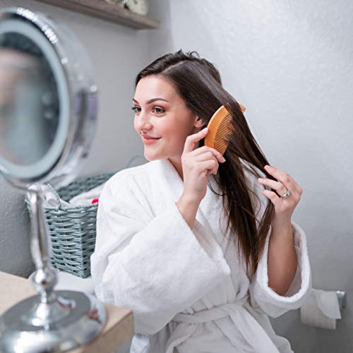 GranNaturals Small Wooden Comb for Detangling & Styling - 1 Pack, Natural Fin Tooth Hair Tool