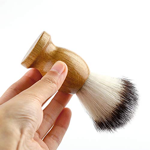 Anbbas 3IN1 Shaving Brush Set, with Synthetic Badger Hair Wood Handle,Stainless Steel Stand and Bowl,Perfect for Men Traditional Wet Shave