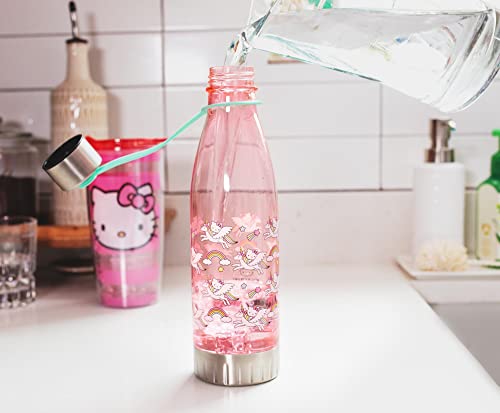 Hello Kitty Unicorn Rainbow Water Bottle with Screw-Top Lid - 20 oz