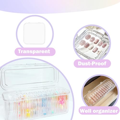15 PCS Press On Nail Organizer Kit with Storage Box & Adhesive Tape