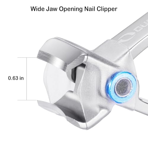 Ousen Beauty Nail Clippers with Catcher - Anti-Splash Wide Jaw for Thick Toenails