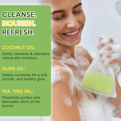 Urrznp Tea Tree Oil Antifungal Soap Bar - Natural Body Wash for Skin Relief