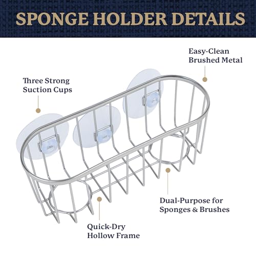 Farberware Kitchen Sink Sponge Holder with Triple Suction Cups