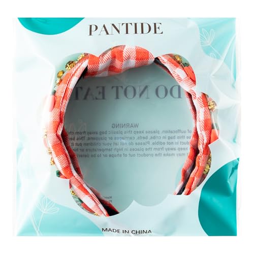 PANTIDE Jeweled Knotted Headband with Rhinestone Pumpkin for Fall