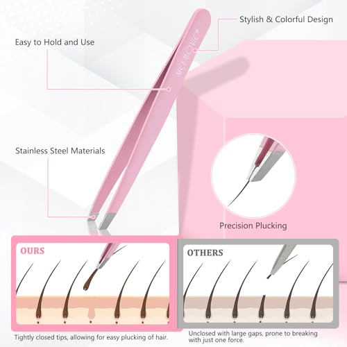NICEMOVIC 7-Piece Tweezers Set for Women - Precision Beauty Tools