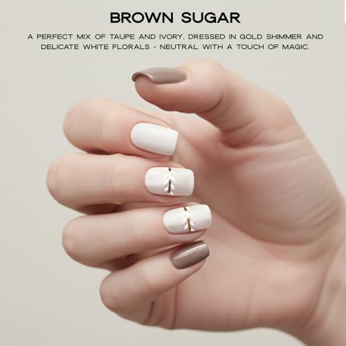 Semi-Cured Gel Nail Strips Kit - 30 UV Gel Nail Wraps with Tools
