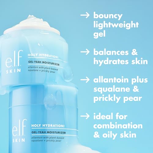 e.l.f. SKIN Holy Hydration Gel-Yeah Moisturizer - Lightweight & Fast-Absorbing, Infused with Squalane, Vegan