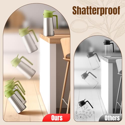 PARACITY 16oz Stainless Steel Oil Sprayer & Dispenser - 2-in-1 with Anti-Drip Nozzle