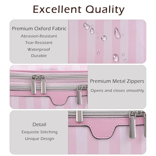 RSRSLEII Waterproof Large Double Layer Travel Makeup Bag - Top Open Variation