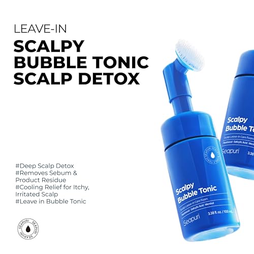 Seapuri Scalpy Bubble Tonic, Minty Scalp Treatment for Thinning Hair, 3.38oz