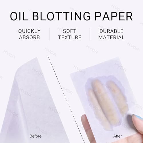 KYDA 200 Sheets Oil Blotting Paper Set with Mirror & Puff