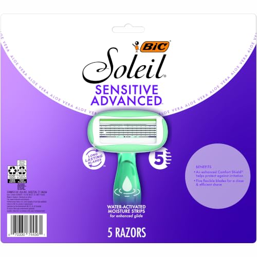 BIC Soleil 5 Sensitive Razors for Women – 5 Count (Pack of 1)