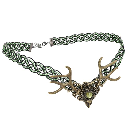 Celtic Viking Crown with Green Rhinestones - Handmade Fairy Circlet