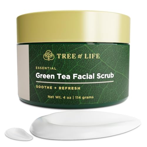 Tree of Life Green Tea Exfoliating Facial Scrub - Pore Clarifying Face Polish