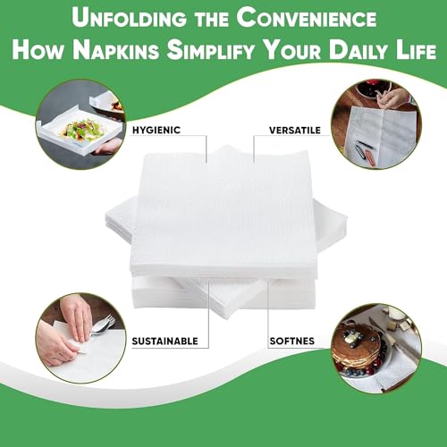 Pantryware Essentials 500 Count White Paper Lunch Napkins - 12x12, 1 Ply