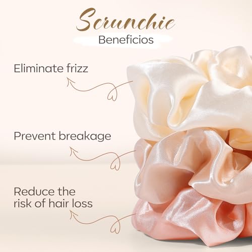 Satin Scrunchies for Thick Hair - 20 Pcs Luxury No-Damage Hair Ties